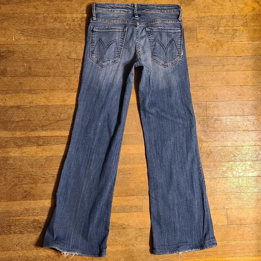 MOTHER THE WILDER Medium Kitty Bell Bottom Trouser jeans Flares 26 Short - Picture 4 of 9